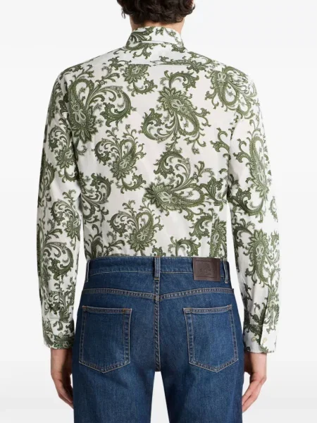 Cămașă Etro cu model paisley alb
