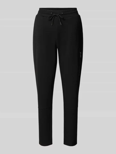 Spodnie dresowe o kroju slim fit z mieszanki Monari czarne
