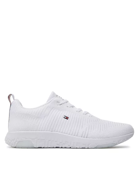 Sneakersy Tommy Hilfiger Corporate Knit Rib Runner bílá