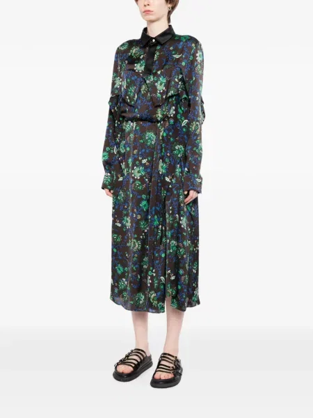 Rochie Sacai cu model floral cu imagine maro