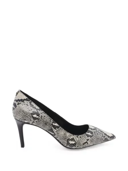 Pantofi cu toc Michael Michael Kors din piele de căprioară cu imagine cu decolteu în V negru