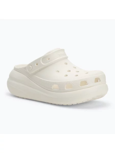 Классические шлепанцы Crocs на платформе белые