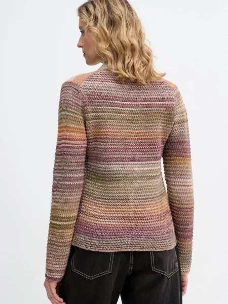 United Colors of Benetton kardigan z dodatkiem wełny różowy zielony