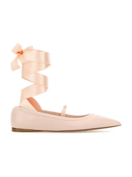 Balerinki Salvatore Ferragamo skórzane różowe