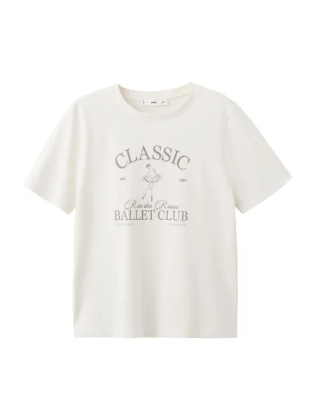 MANGO Tricou RIN gri / murdar alb