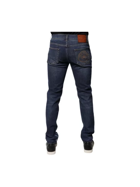 Skinny jeansy skinny Dolce And Gabbana z przetarciami niebieskie