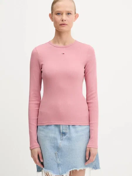 Tommy Jeans Koszulka Z Długim Rękawem schwarz pomarańczowy