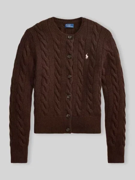 Kardigan rozpinany o kroju regular fit z wełny z domieszką kaszmiru Polo Ralph Lauren czarny