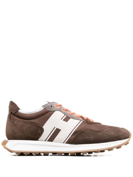 Sneakerși Hogan din piele de căprioară maro