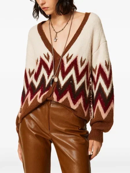 Cardigan Twinset cu paiete din jacard