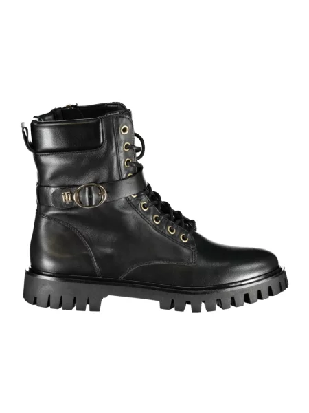 Botki Tommy Hilfiger biznesowe z nadrukiem czarne