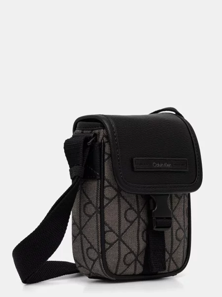 Geantă crossover Calvin Klein Mixed Emblem Aop Bej maro