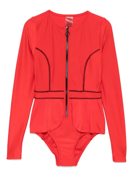 Długi strój kąpielowy Duskii z długim rękawem czerwony