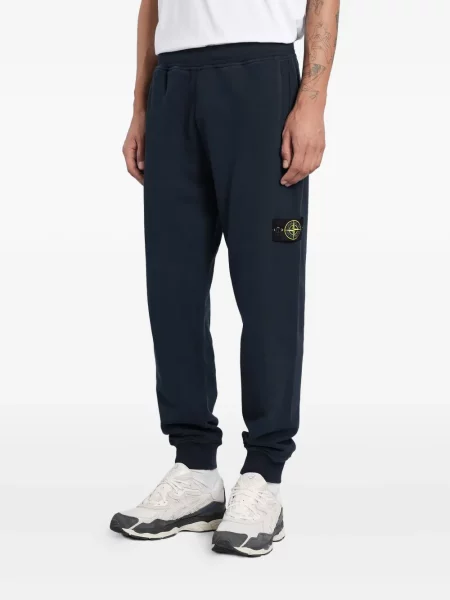 Pantaloni Stone Island cu strasuri albastru