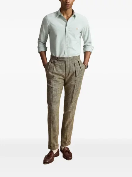 Șosete Polo Ralph Lauren cu broderie în carouri de flanelă verde