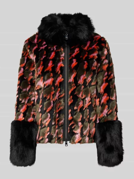 Kurtka z imitacji futra o kroju regular fit z zamkiem błyskawicznym dwustronnym model COLLECTIONS D' Marc Cain pomarańczowa