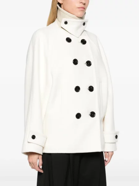 Palton Burberry de lână alb