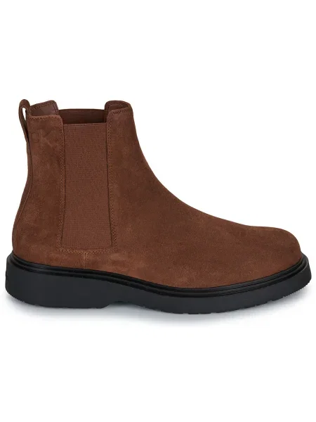 Calvin Klein Členková obuv s elastickým prvkom Combat Ess Chelsea Boot Su hnedá