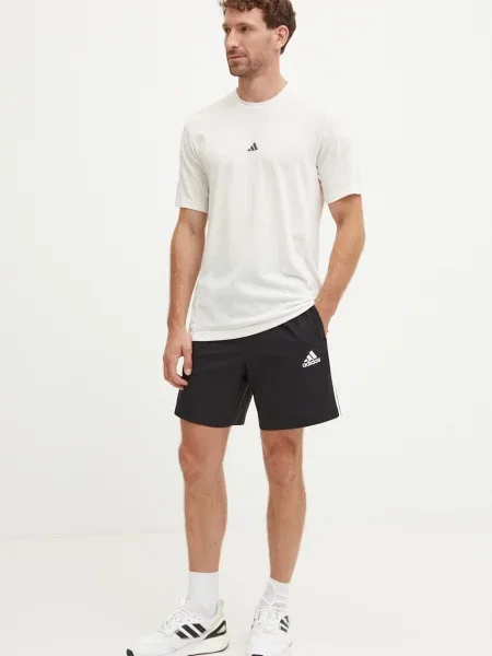 Adidas Performance t-shirt treningowy Yoga z aplikacją beżowy