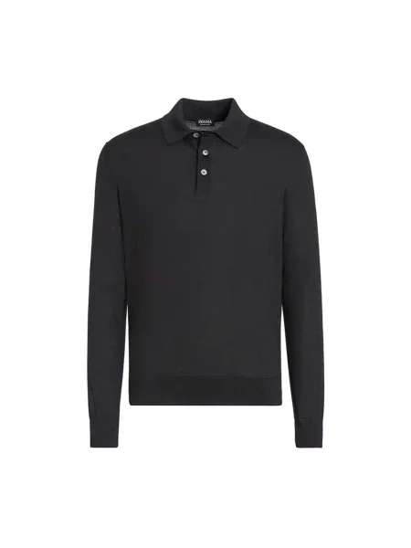 Koszulka polo Zegna z kaszmiru czarna