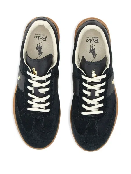 Кожени маратонки Polo Ralph Lauren бродирани черно