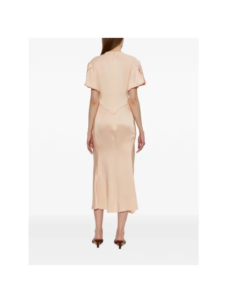 Victoria Beckham Sukienki Kobieta XS Eve Midi Dress różowy