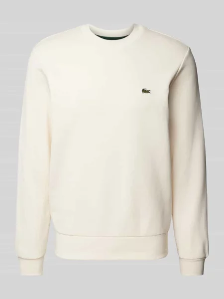 Bluza o kroju regular fit z mieszanki bawełny Lacoste biała