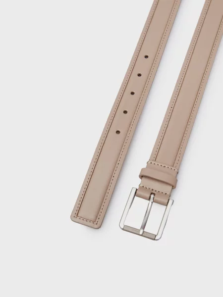 Шкіряний ремінь Calvin Klein бежевий