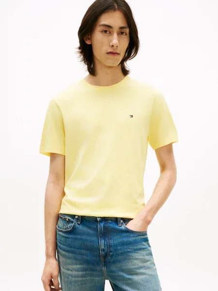 Tommy Hilfiger t-shirt gładki żółty