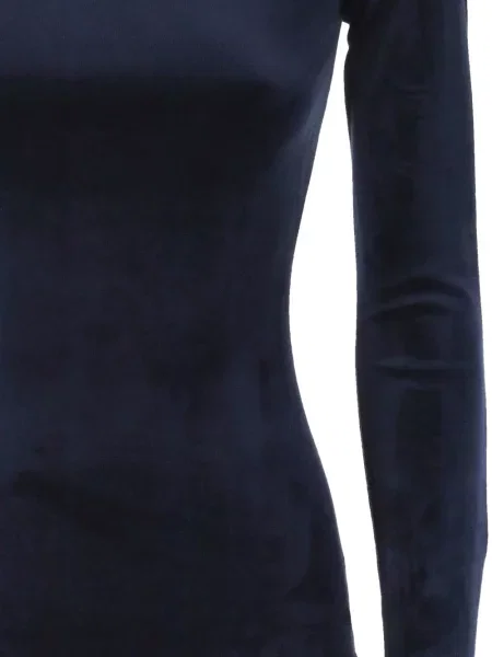 Lung rochie midi Mm6 Maison Margiela de catifea albastru