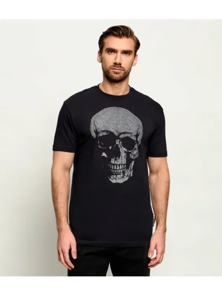 Philipp Plein Tricou Glitter Skull negru