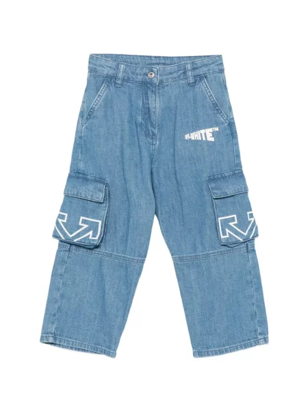 Spodnie cargo dziecięce Off-white białe