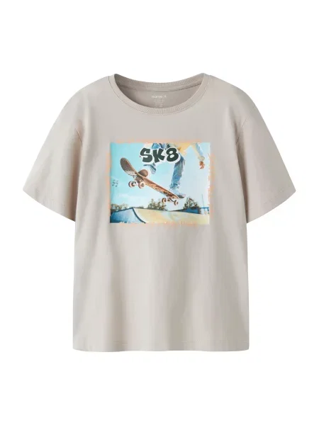 NAME IT Tricou NKMVOTO albastru deschis / maro / gri deschis negru