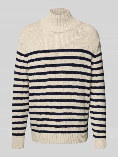 Sweter z golfem o kroju relaxed fit z czystej bawełny model ‘BRETON’