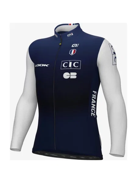 Koszulka rowerowa z długim rękawem damska French National Team Prime granatowy czerwony M biały