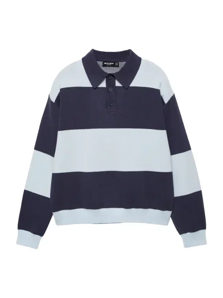 Pull&Bear Tricou bleumarin / pastel albastru