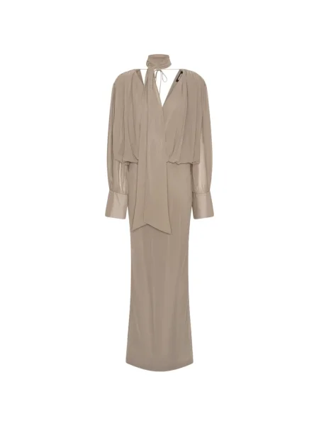 Rochie maxi Rotate Birger Christensen lungă de costum gri