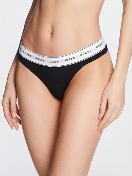 GUESS Tanga gaćice crna bijela