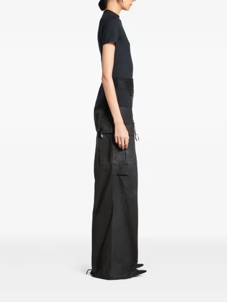 Top Balenciaga din dantelă negru