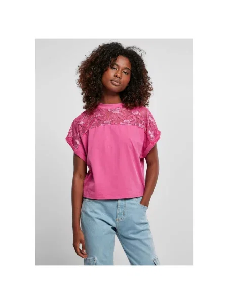 Tricou Urban Classics din dantelă violet