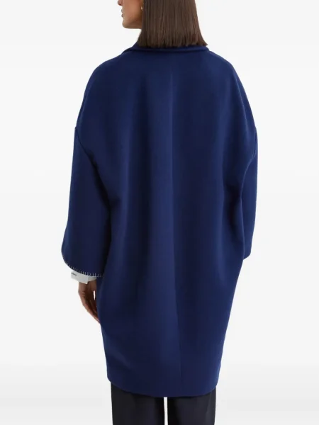 Palton Marni cu broderie albastru