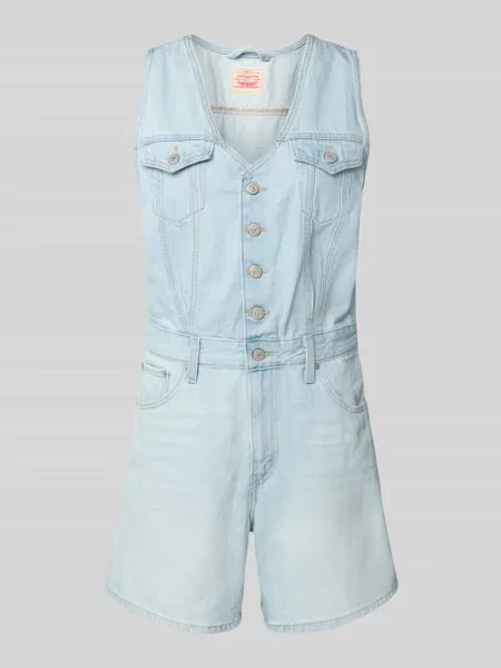 Kombinezon jeansowy z listwą guzikową model ‘VEST ROMPER ROM COM’ Levi's niebieski
