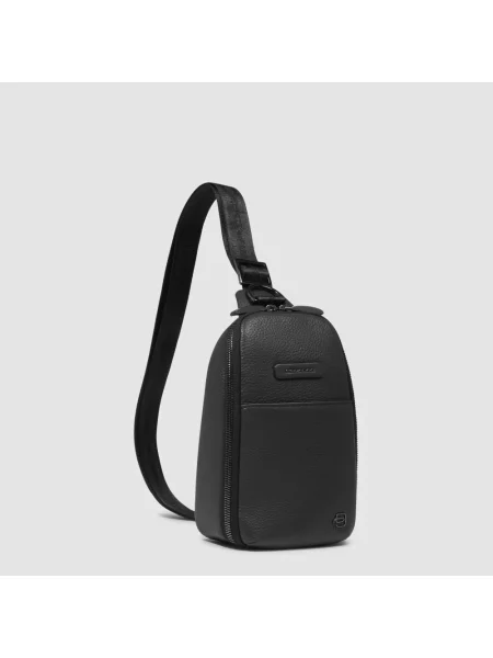 Torba crossbody Piquadro skórzana czarna