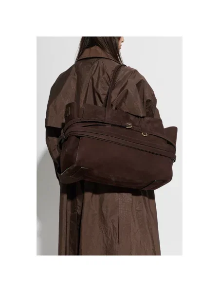 Torebka Moschino skórzana brązowa