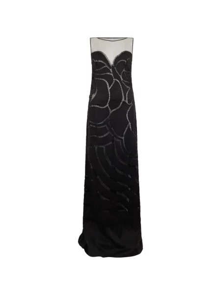 Rochie Alberta Ferretti cu broderie fără mâneci negru