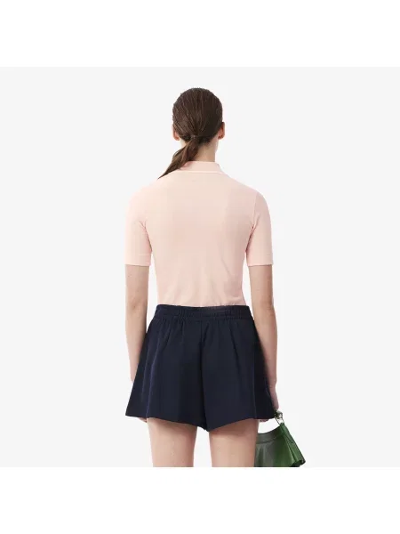 Lacoste Dwukolorowa Koszulka Polo Slim Fit Z Naszywką różowa