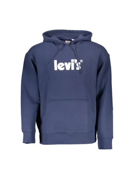 Bluza z kapturem Levi's z kapturem z długim rękawem niebieska