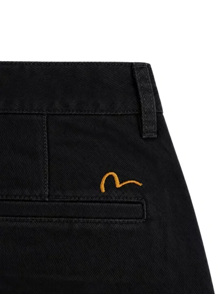 Blugi drepți Evisu cu broderie negru