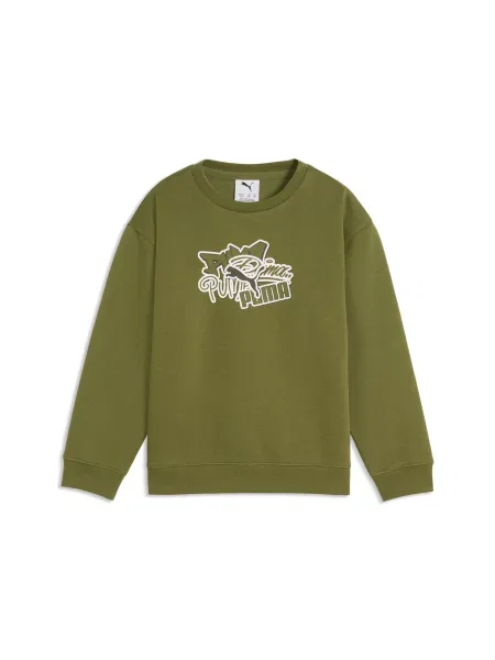 PUMA bluza dresowa Essentials Graphics Scribble GFX o luźnym kroju Akcesoria zielony