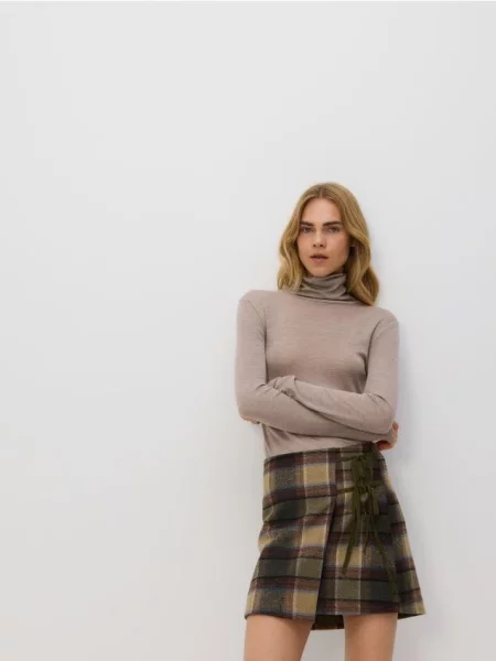 Reserved Мініспідниця з тканини з додаванням вовни різнобарвний 